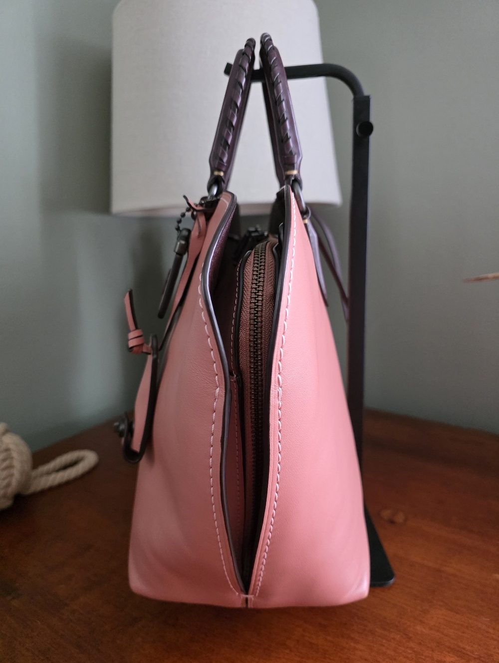 Coach 1941 59983 Dakota Satchel Whipstitch Pink Melon Leather Bag - Picture 4 of 16